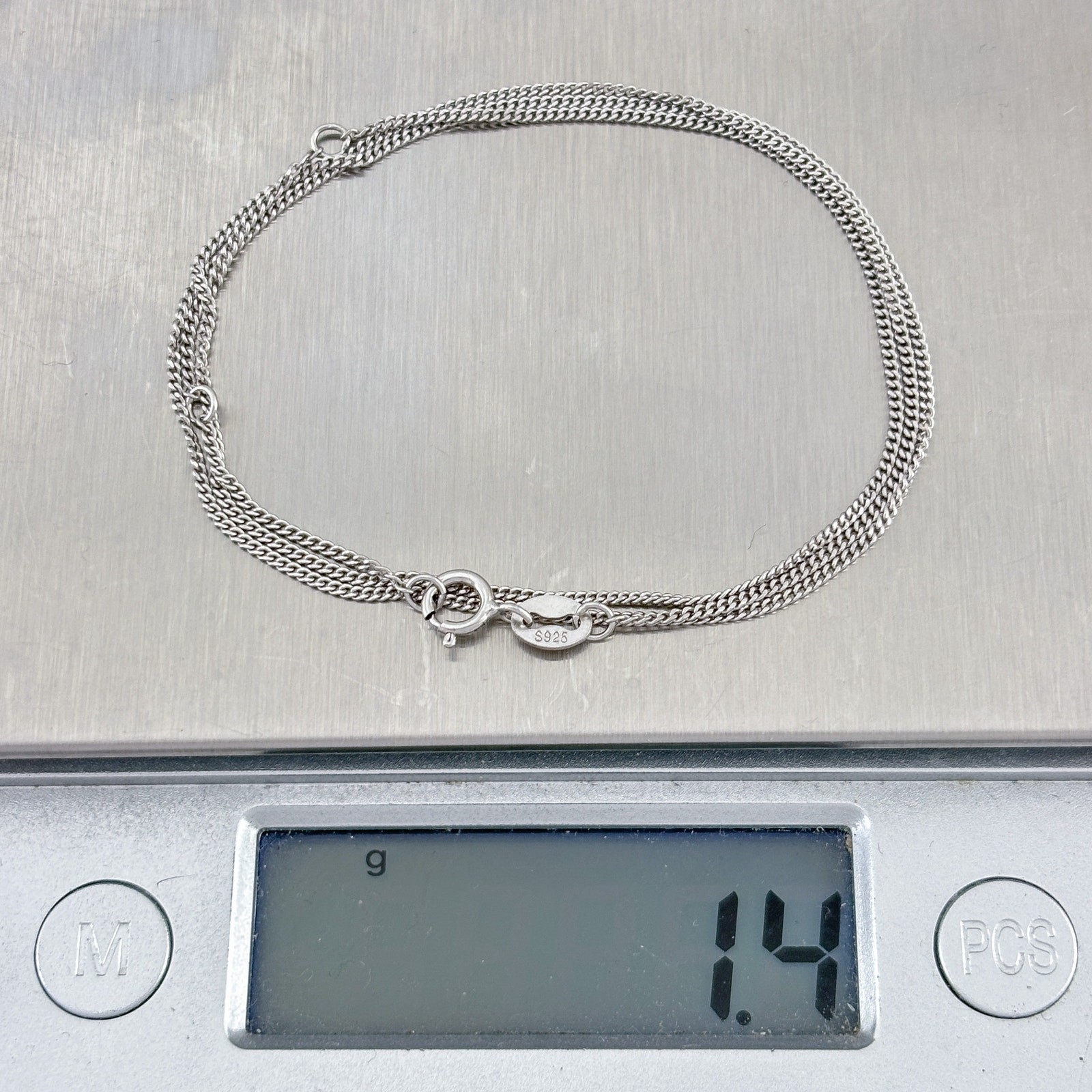Vintage Sterling Silver 925 Curb Link Chain Necklace 15.5″, 16.5″, 17.5″