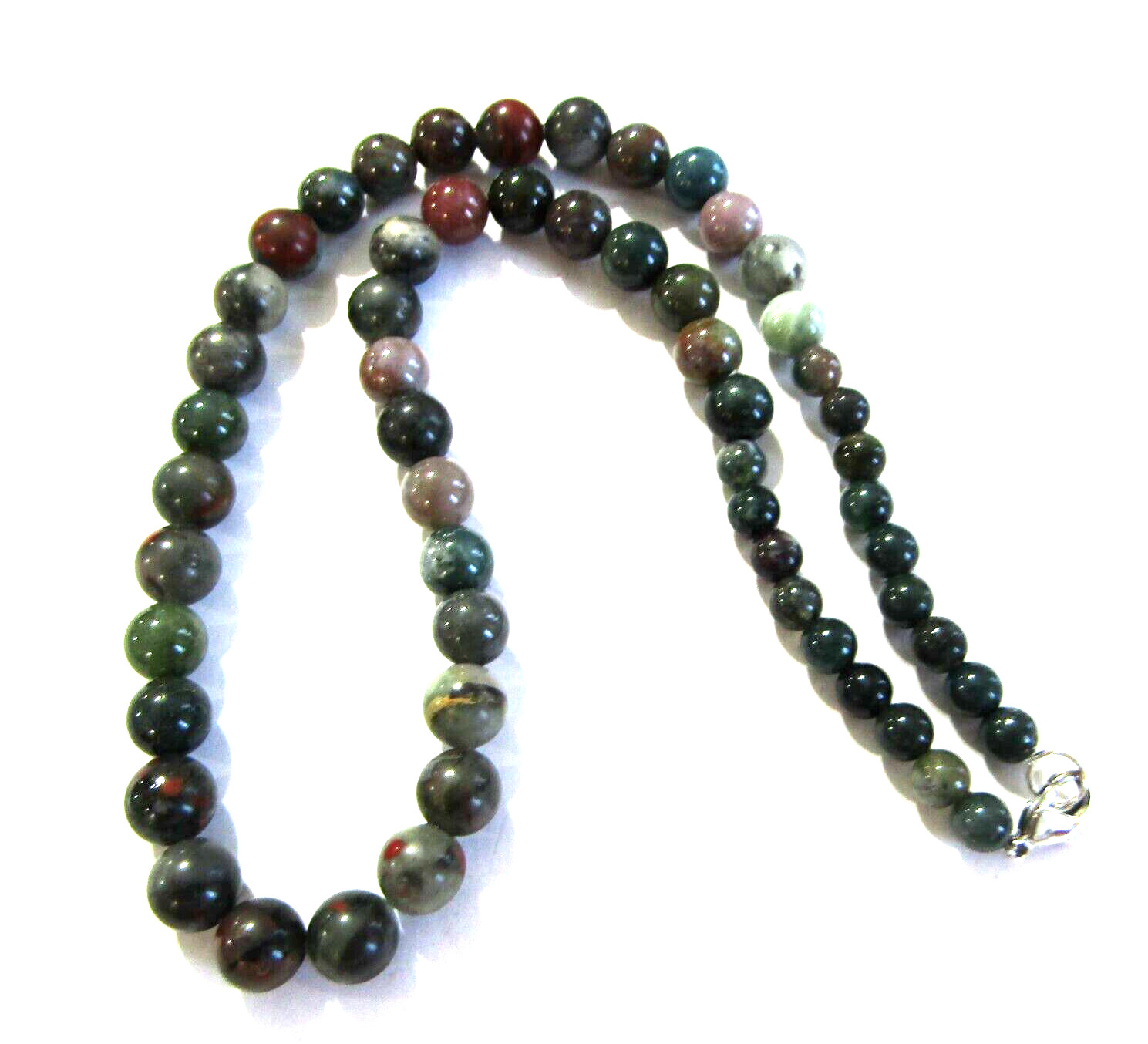 Vintage Bloodstone Necklace 5 to 8mm 17.5 inch
