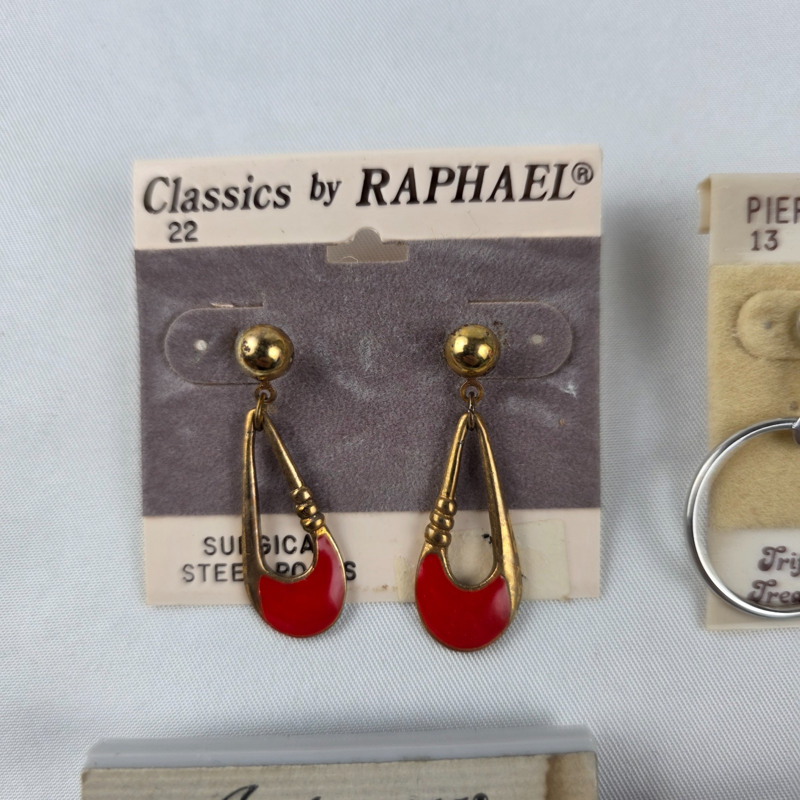 SIX Pairs Vintage 1980’s Pierced Earrings Dangles Studs Variety Colors & Styles