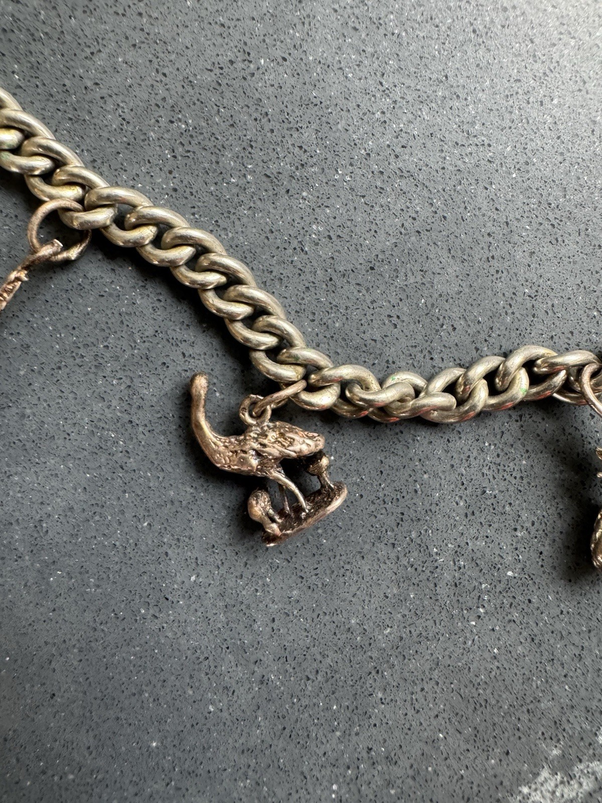 Vintage 4 charm silver bracelet