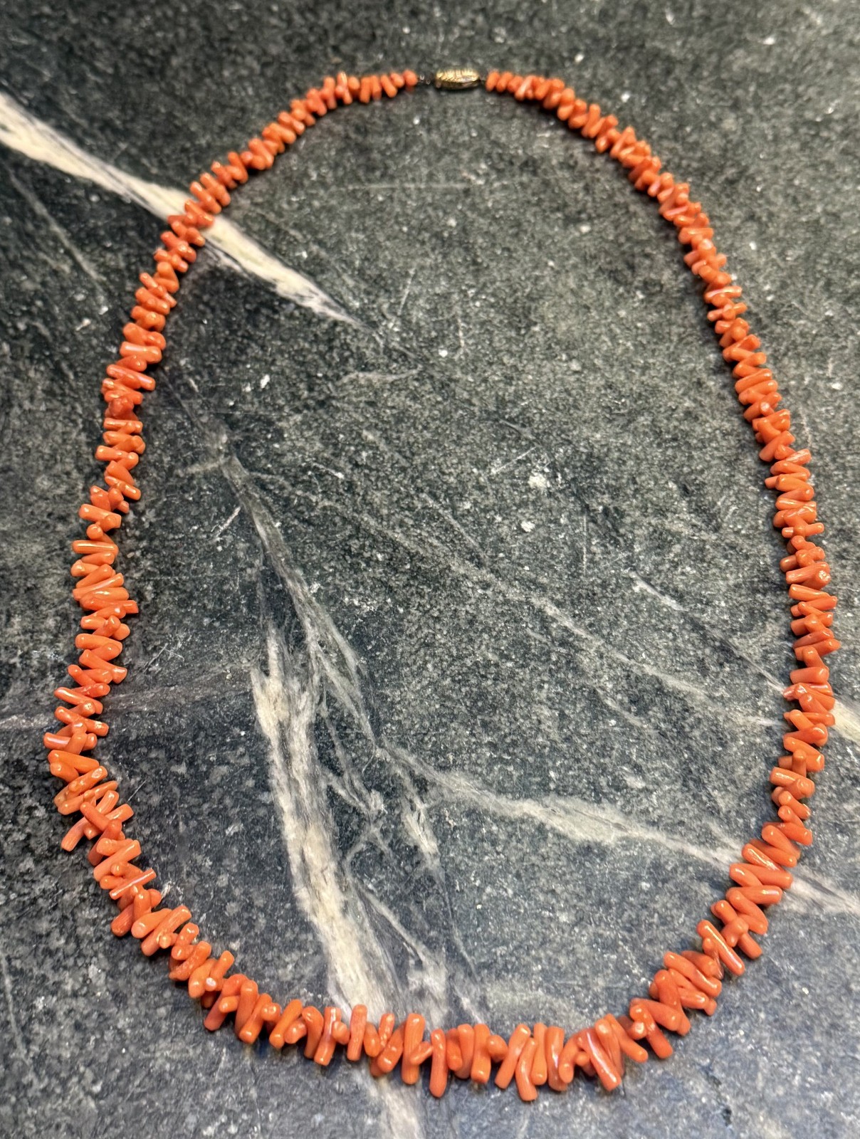Vintage Italy Graduated Mediterranean Branch Coral Bead Necklace