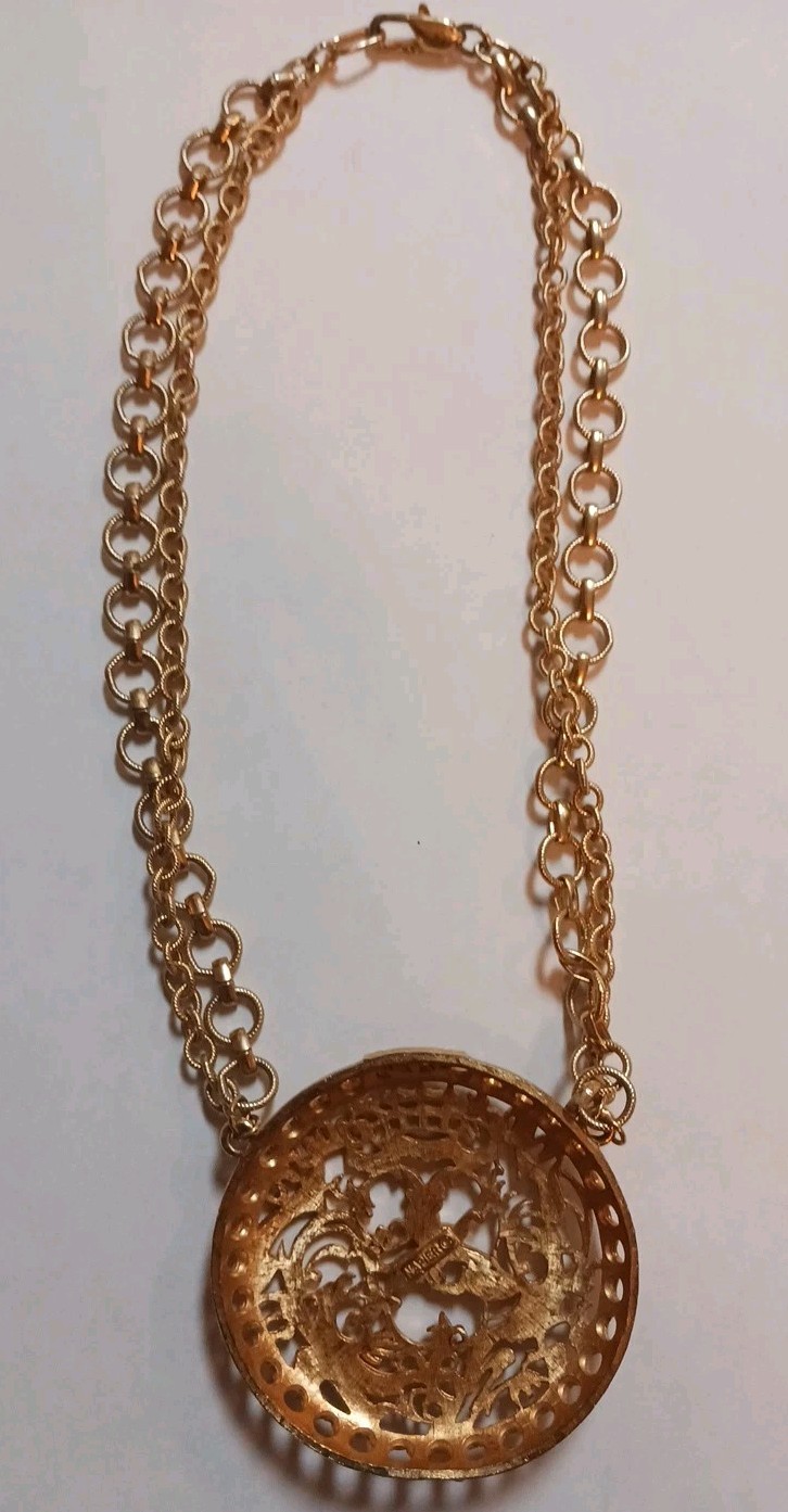 Vintage Signed Napier Coat of Arms Runway Couture Pendant Necklace 1971