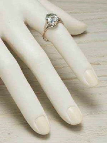 Edwardian Art Deco Asscher 2.2CT Aquamarine Engagement 14K White Gold FN Ring