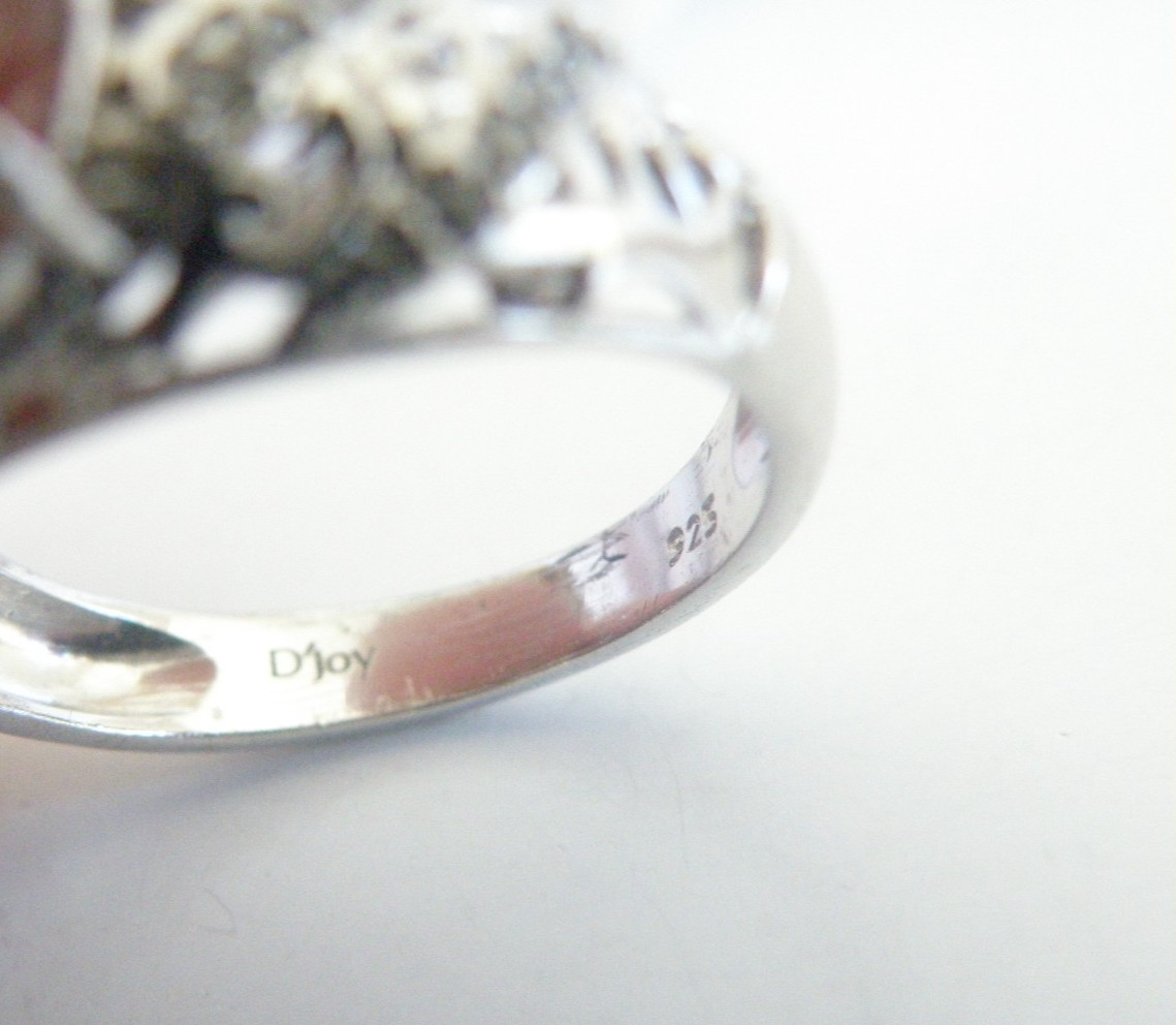 DJoy Sterling Silver 925 Pink Tanzanian Natronite Ring Size 7