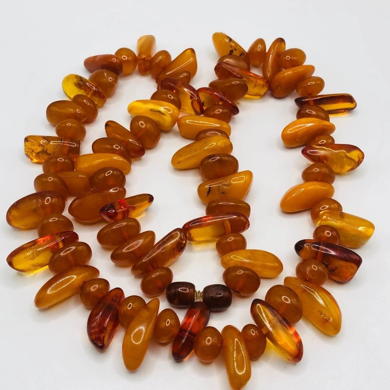 Ukrainian Butterscotch Genuine Amber Beads Necklace 44g 20″ length