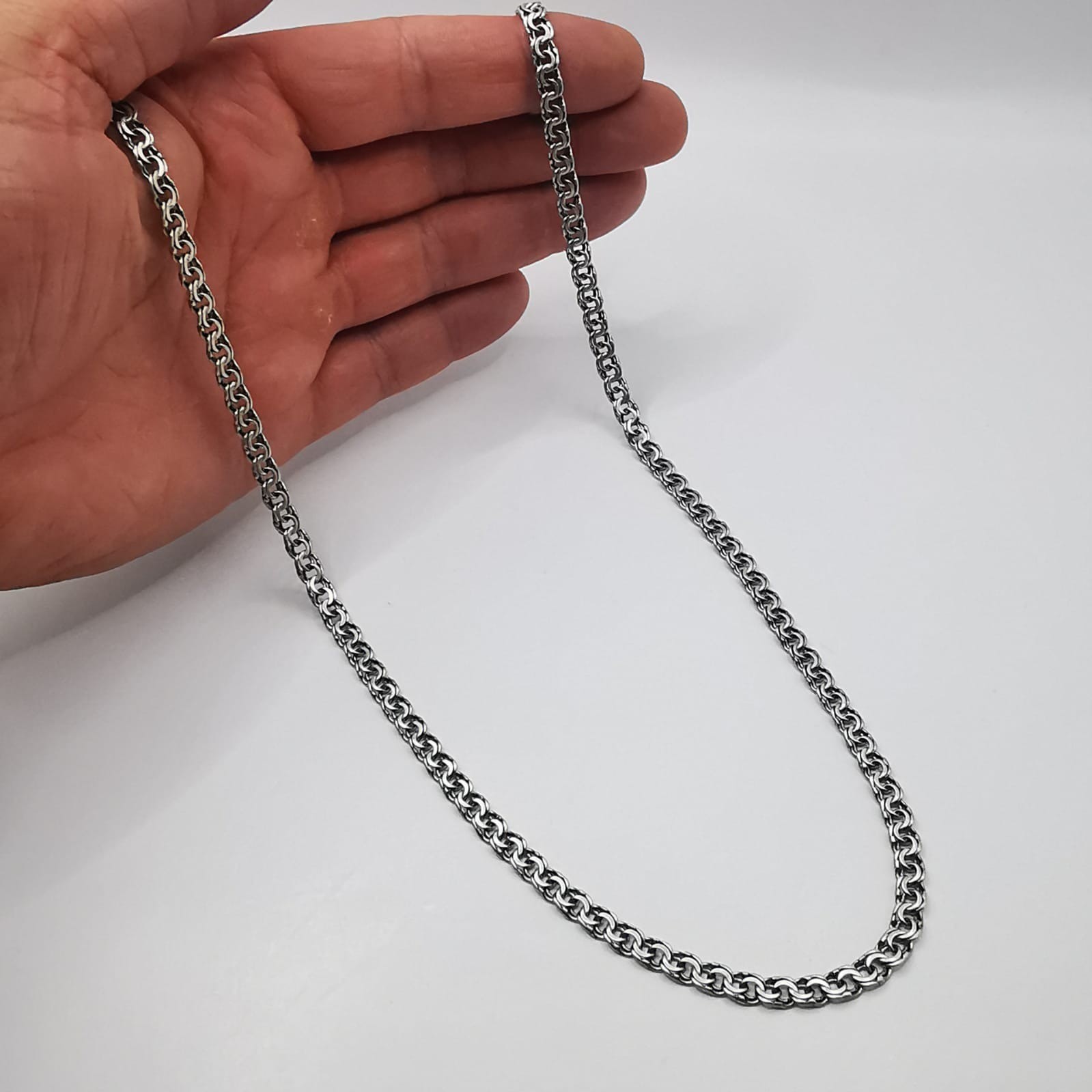 Vintage Beautiful Signed 925 Sterling Silver Jewelry Chain 22.05in 0.78oz