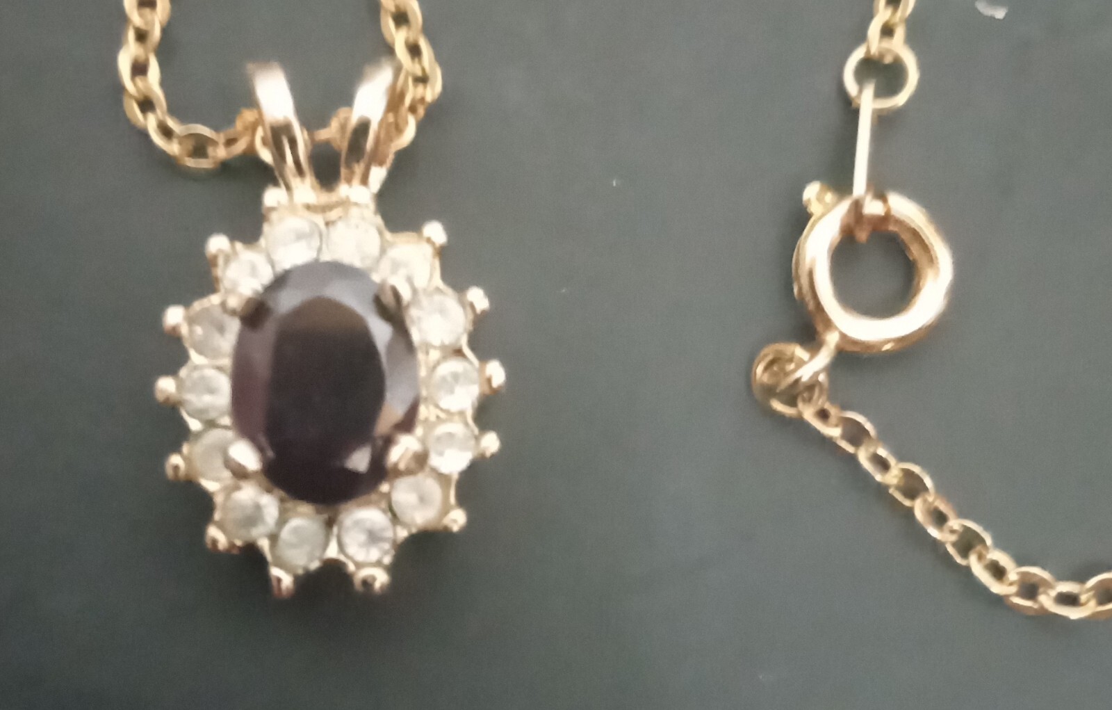 Lindenwold Fine Jewelers NECKLACE 14K Gold Electroplated Red Gemstone CZ PENDANT