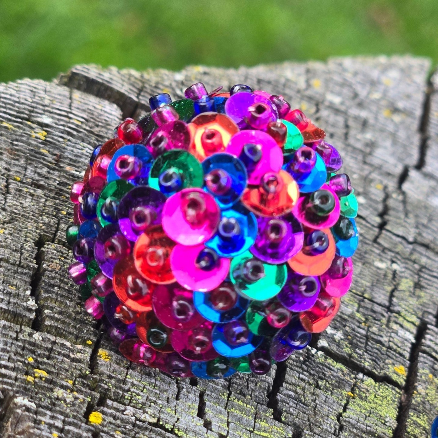 Vintage 1980s Sequin Clip On Earrings Multi Colored Large Bold Bright iridescent