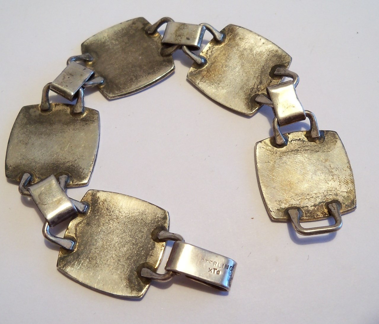 Vintage Ella Cone Sterling Silver Modernist 5 Link 7 1/4″ Bracelet 33.4g xTo