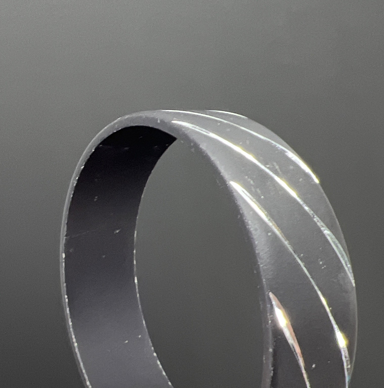 Black Etched Aluminum Stripped Bangle Bracelet Vintage Lightweight 7-1/2”