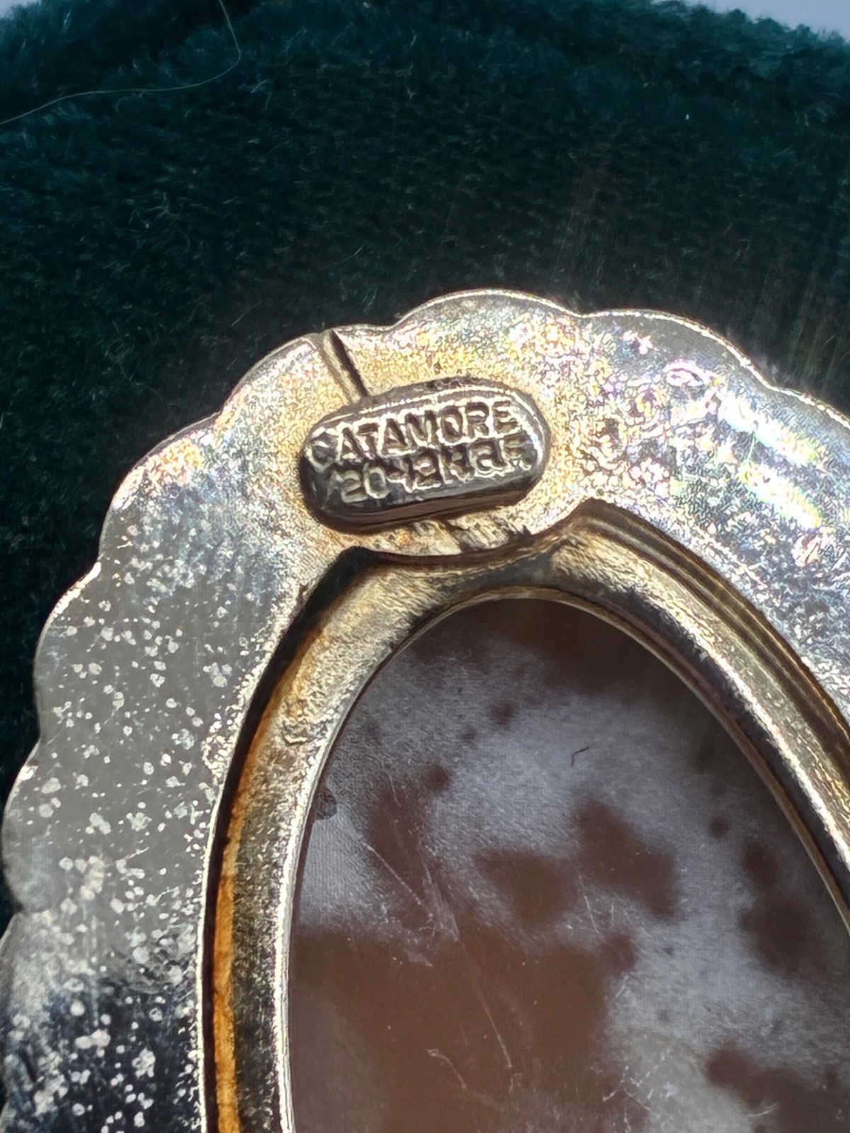 vintage Catamore cameo pendant 12k gold filled