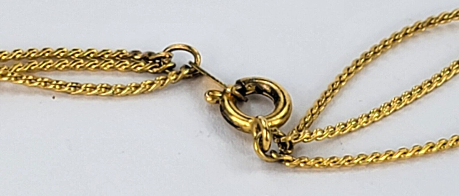 Gold -Tone Oval Bead And White Faux Pearl Charm Station Necklace 29.5 in