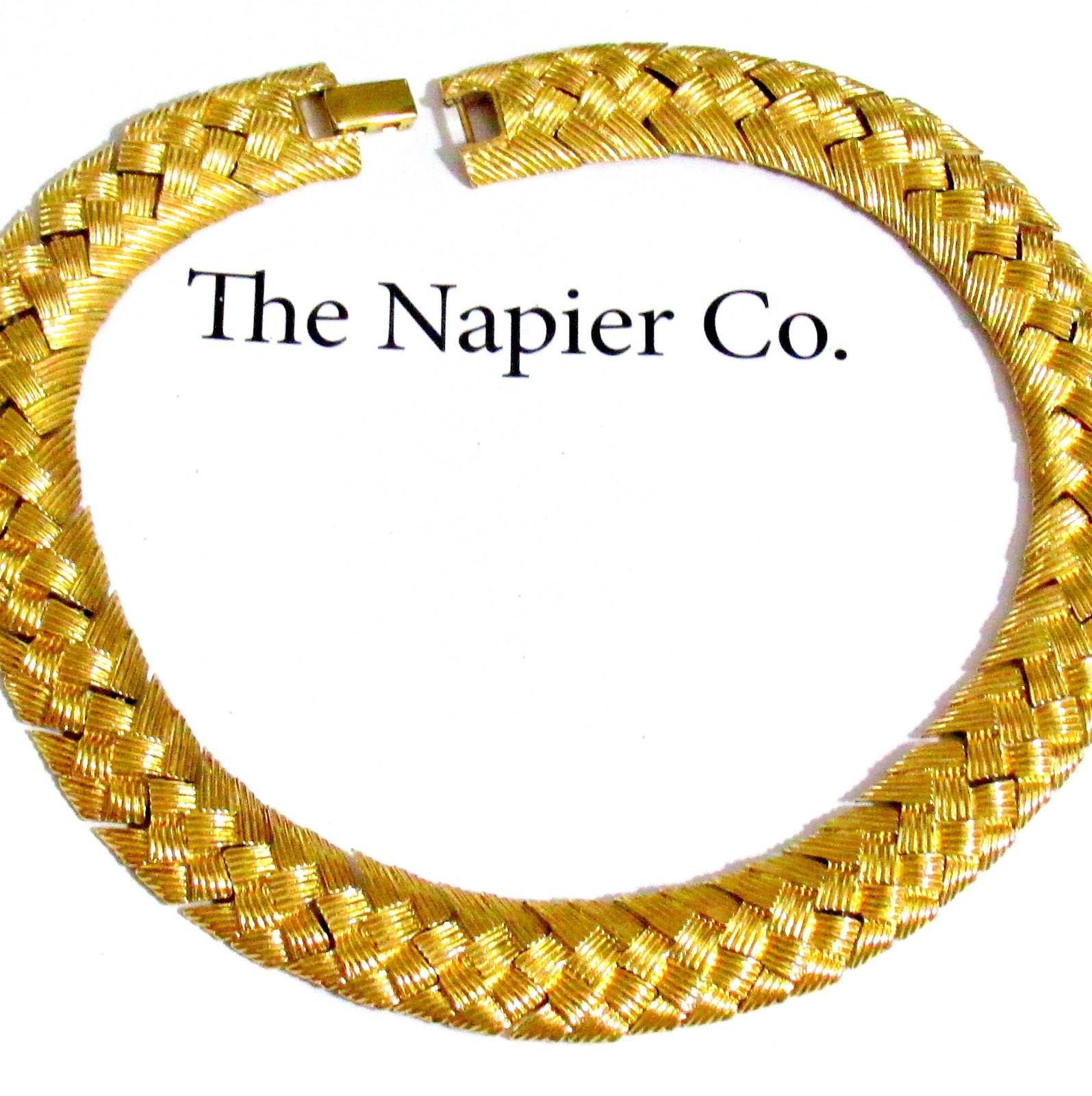 VTG NAPIER GP BRAIDED WOVEN CHAIN 16″ NECKLACE ELEGANT CLASSIC EXC
