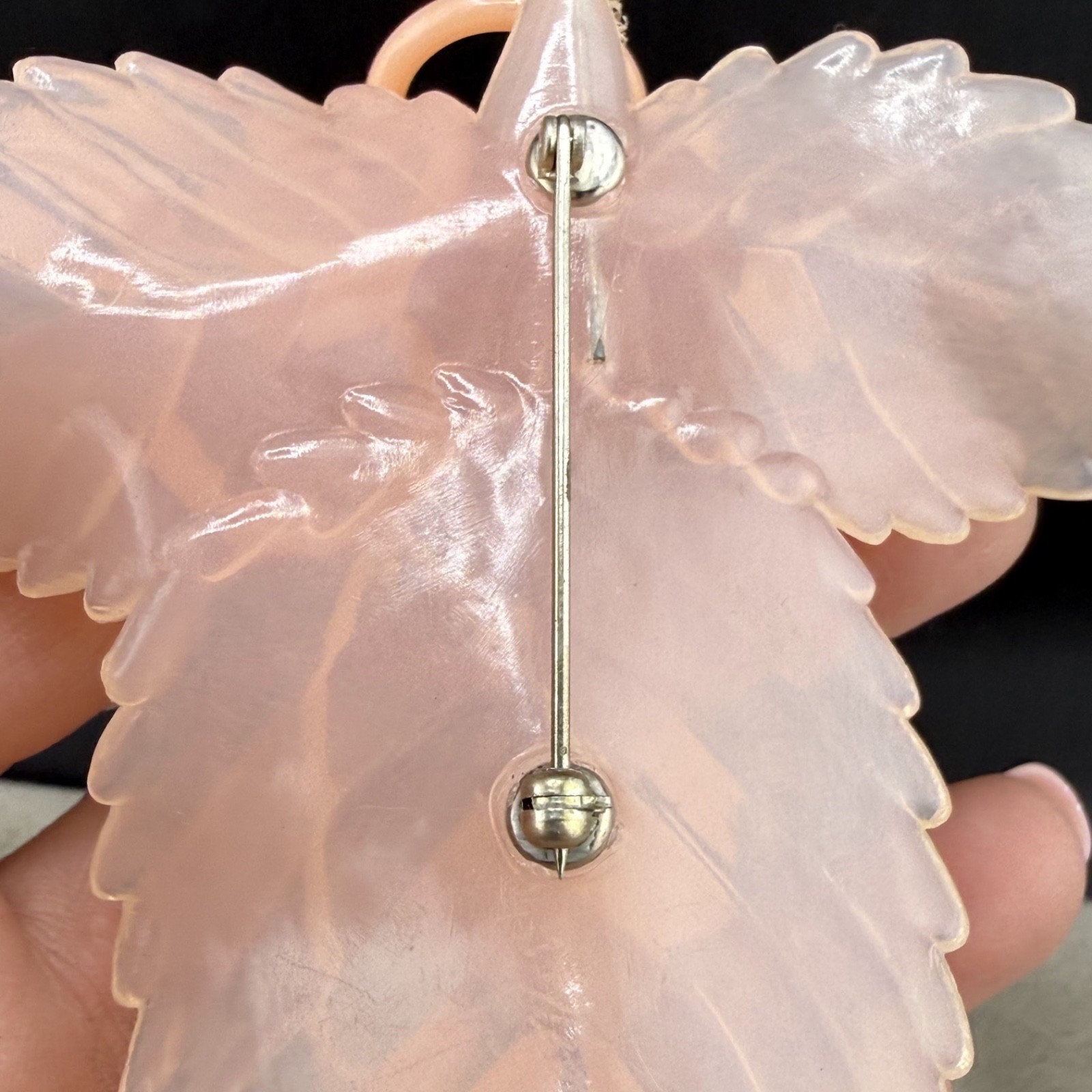 Vintage Grape Cluster Brooch Lucite Acrylic Pink