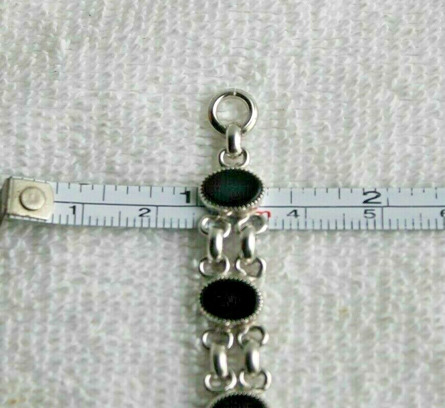 Hadley Black Onyx Scarab Band 1/20-12K Bracelet Watch Band White Gold Filled