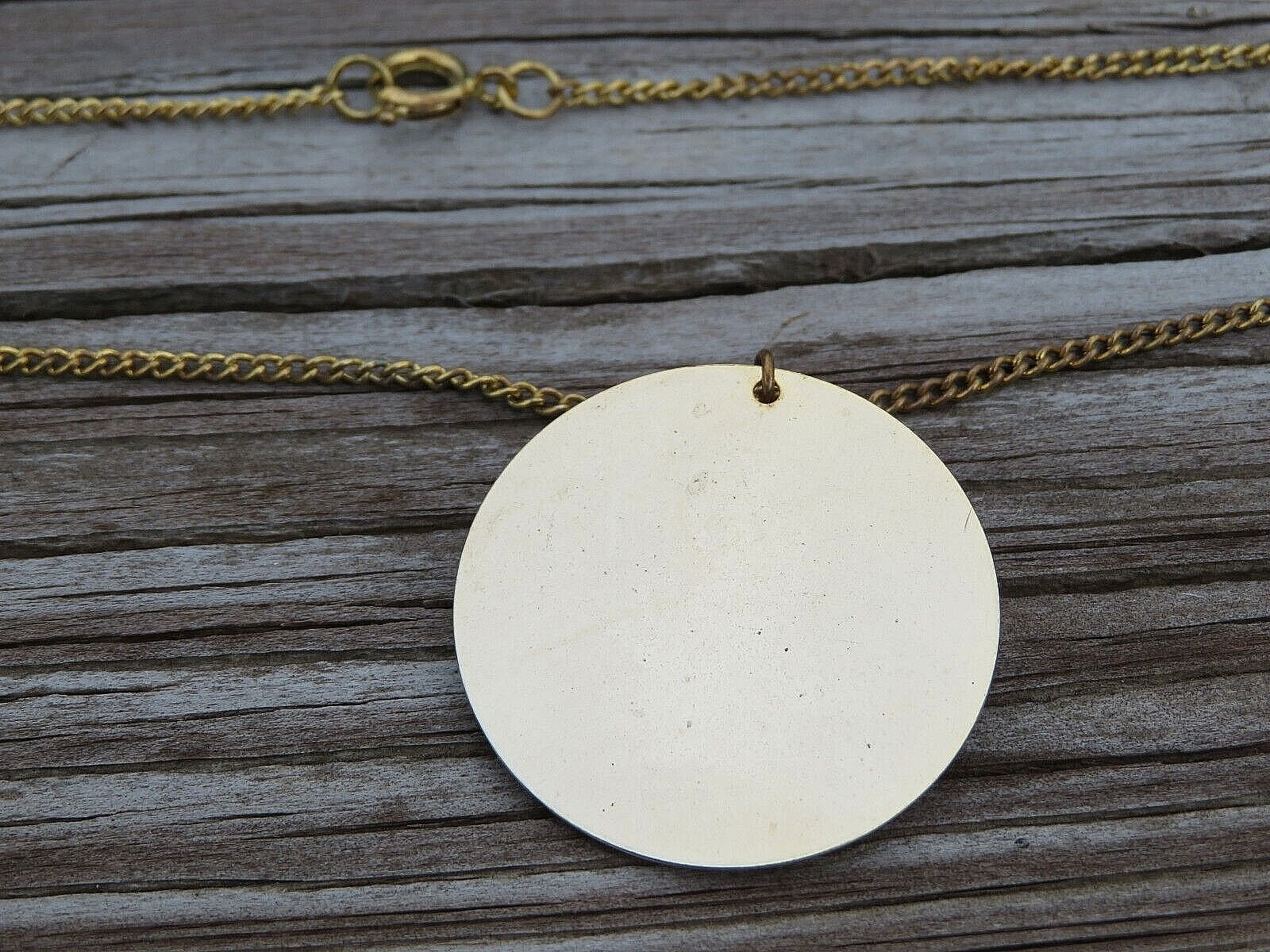 Vintage Walt Disney Micky Mouse Mirror Disc Pendant Charm Necklace Chain