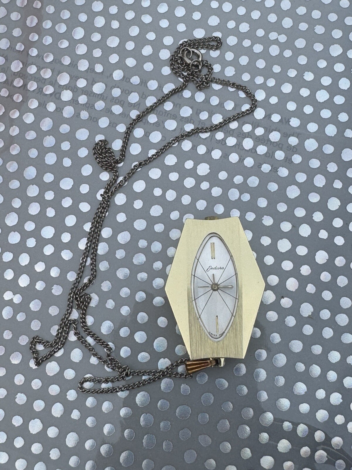 Vintage Endura Gold-tone Pendant Watch, New Battery