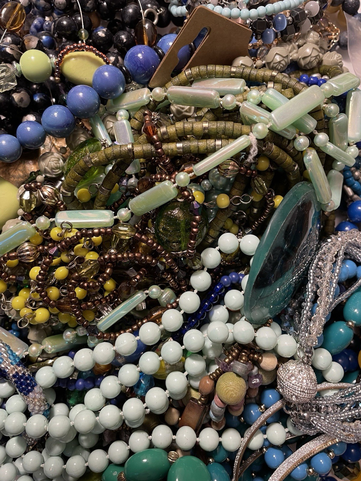 4Lb Mixed Mystery Jewelry Lot Vintage Mod Boho Beaded Necklaces Bracelets