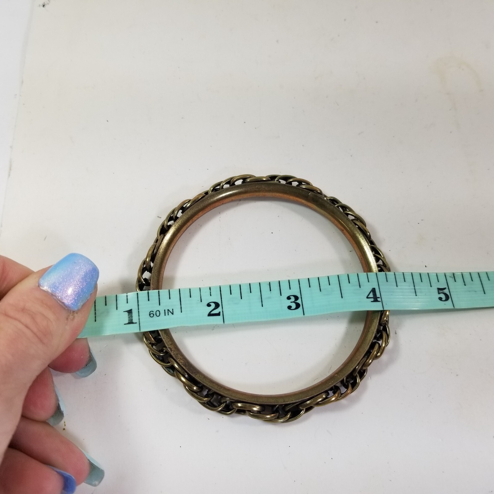 Vintage Gold Tone Solid Bracelet Bangle Copper Jewelry