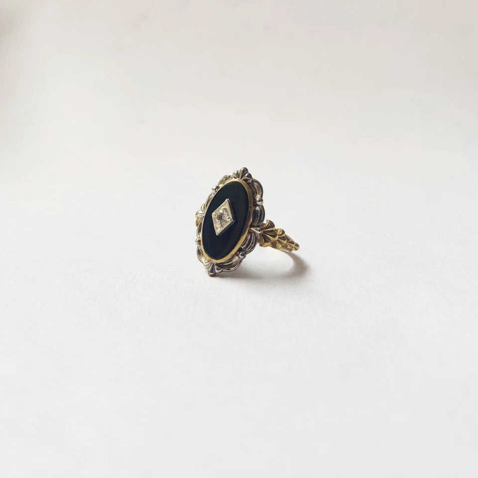 Art Deco Style 925 Silver Victorian handmade Black onyx Anniversary Wedding Ring