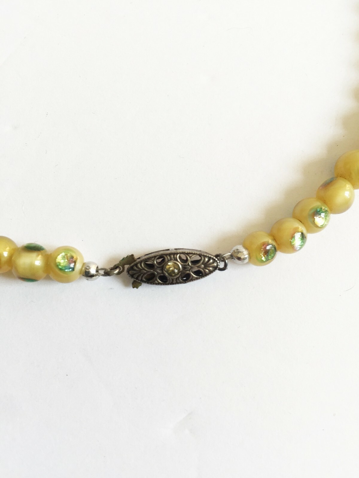 Rare Antique Art Deco Peacock Eye Glass Graduated Beads Circa 1920’s
