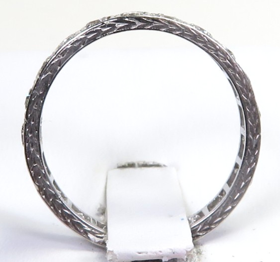 Antique Art Deco 1920’s Wedding Eternity Platinum Band Size 5.5 UK-K1/2 EGL USA