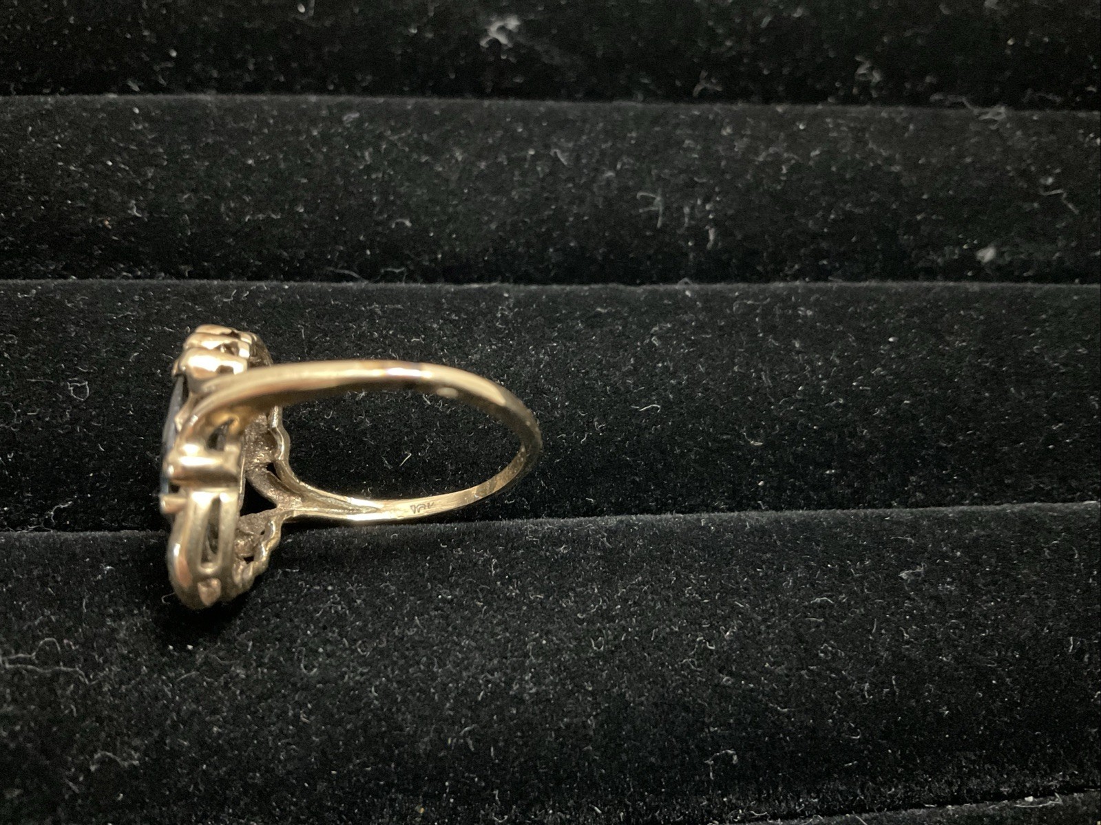 Vintage 10k Yellow Gold Art Deco Diamond & Onyx Ring Sz 7.25 3 g