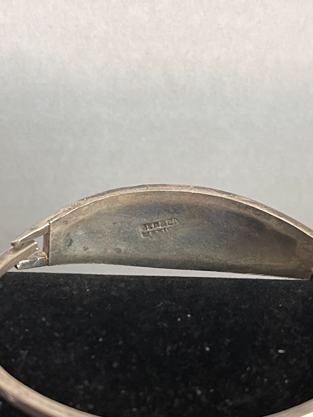Vintage Bracelet Mexico Alpaca Silver Celestial Abalone Mother of Pearl Inlay