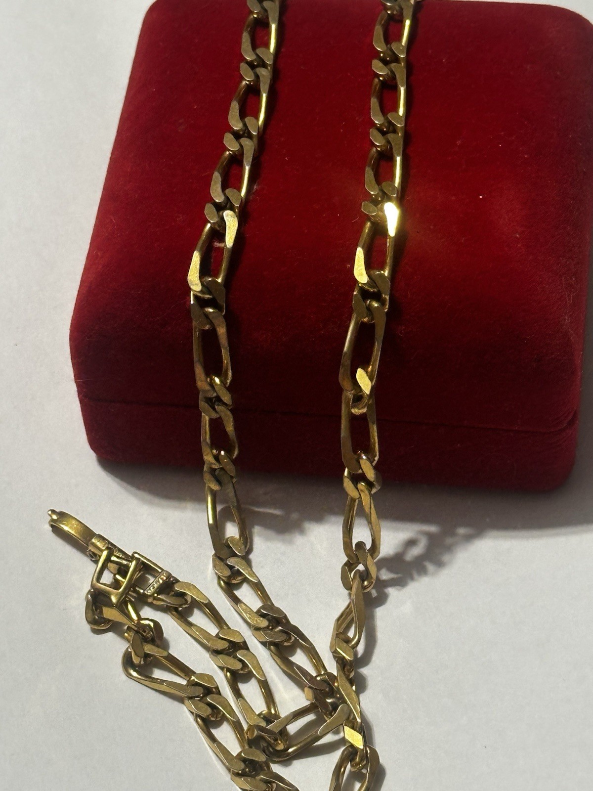 Vintage 1970s Signed Monet Gold-Tone Figaro Chain Necklace 19.5”