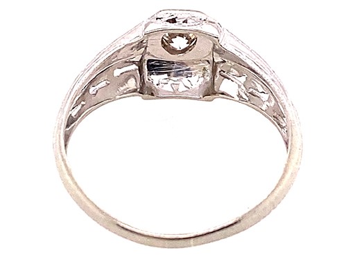 Art Deco Diamond Engagement Ring Mined .12ct Old European Cut 1930’s Antique