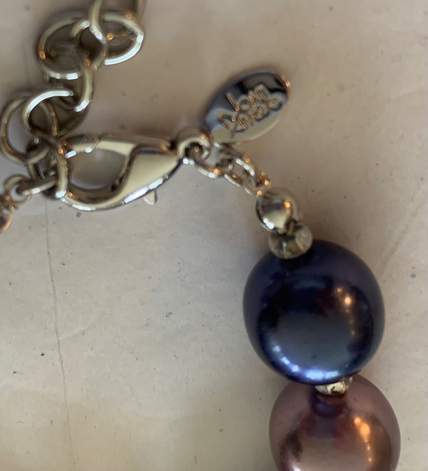 VINTAGE JOAN RIVERS Multi-Color Pastel Pearl Bead Strand Long Necklace