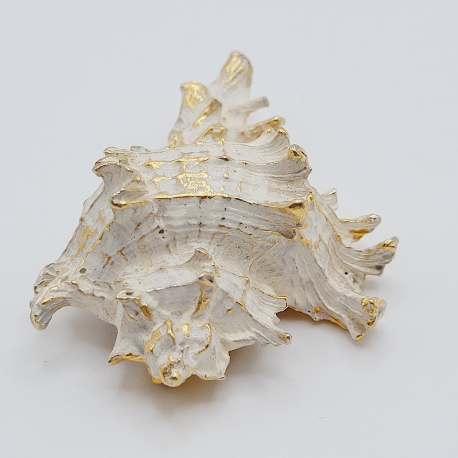 Zentall Gilded Branched Ramose Murex Spiked Conch Vintage Brooch Pin Rare