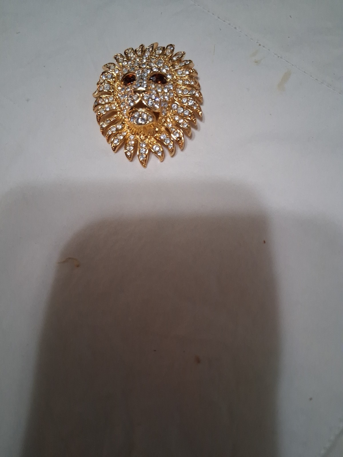 Kenneth lane , vintage brooch Set With Rhinestones & Goldtone Finish 2″ X 1 1/2″