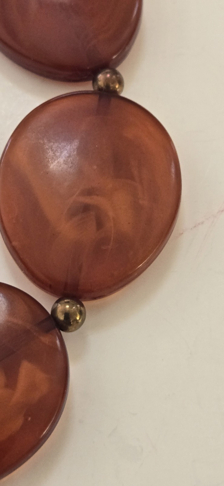 Elegant Beautiful Genuine Chunky Amber Statement Necklace 16 1/4″ – 20″