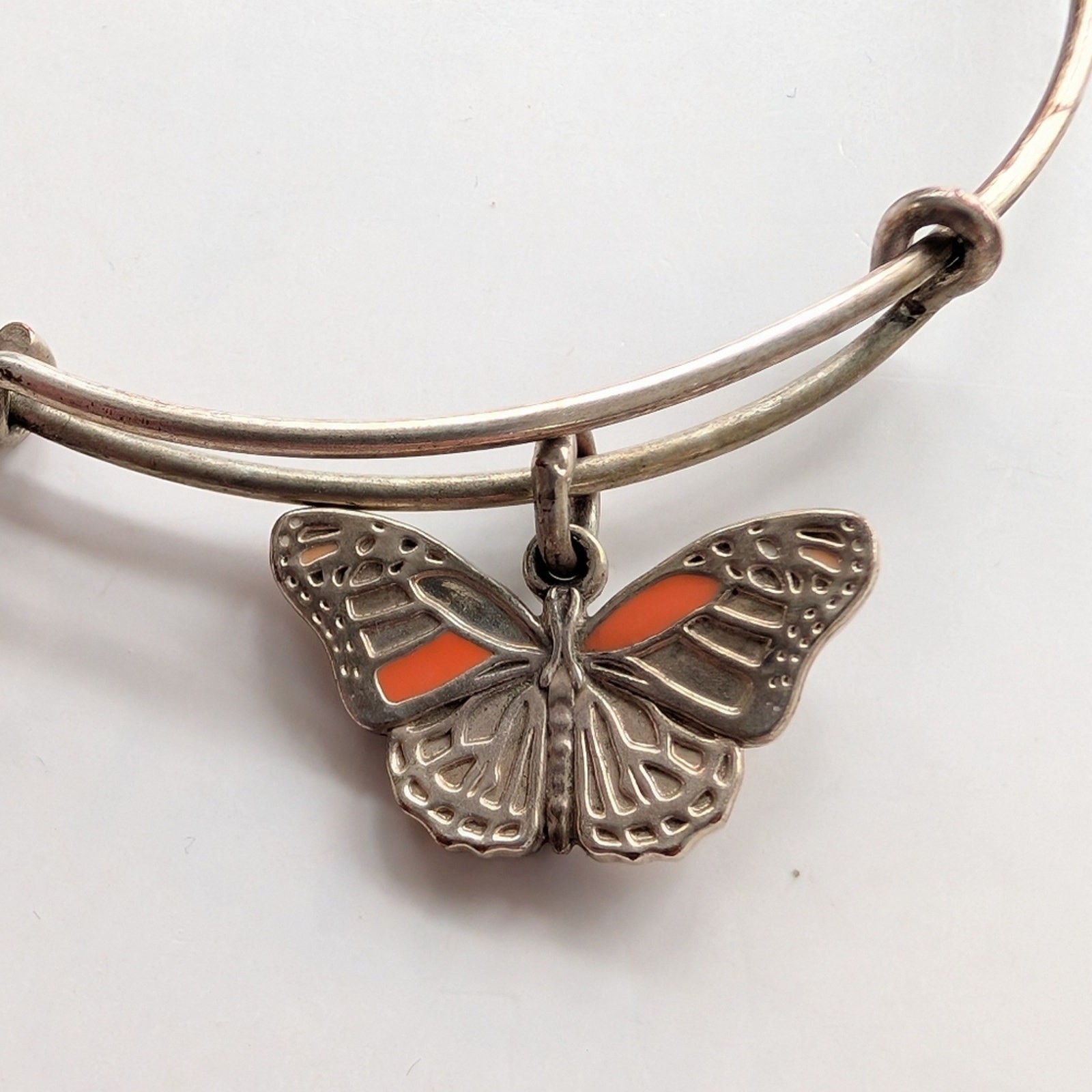 Alex And Ani Light Gold Tone Y2K Butterfly Charm Layering Bangle Bracelet