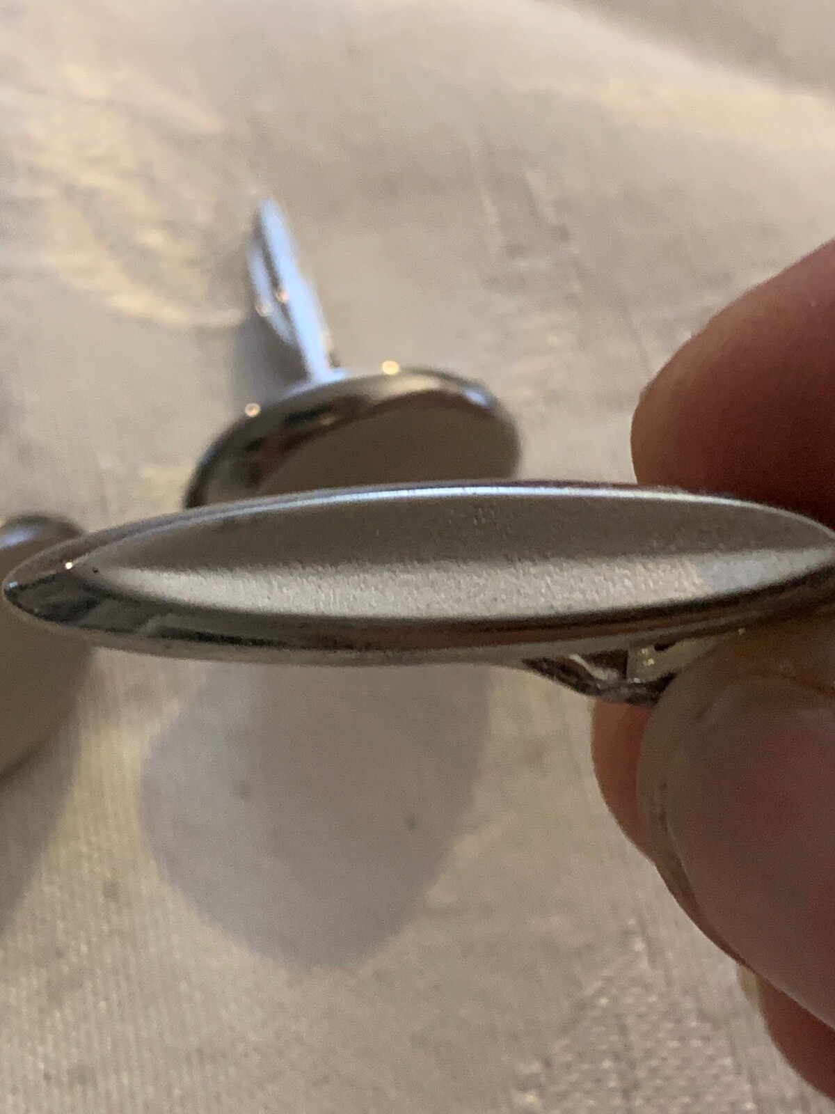 CUFF LINKS & TIE CLIP SILVER COLOR FUN DESIGN GREAT VINTAGE SET 1/2″ & 1 1/2″