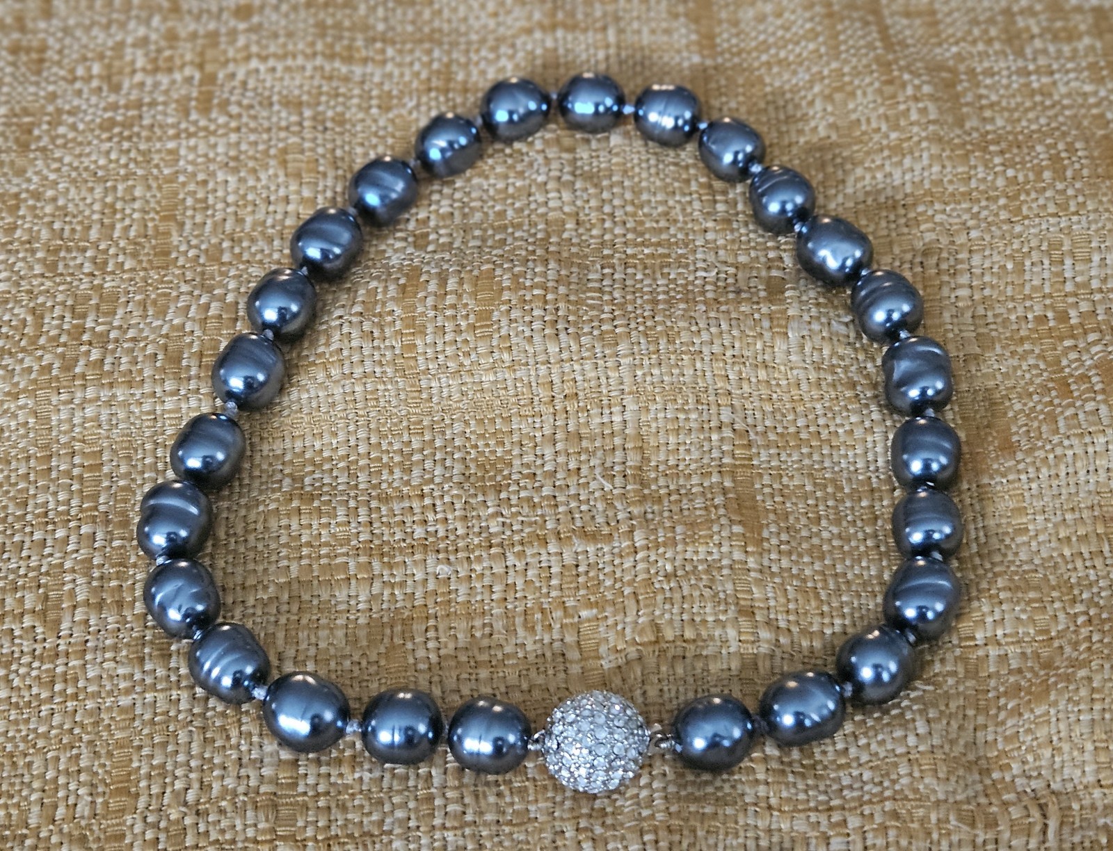Vintage Carolee Blue-Gray Pearl Necklace and Earring Set