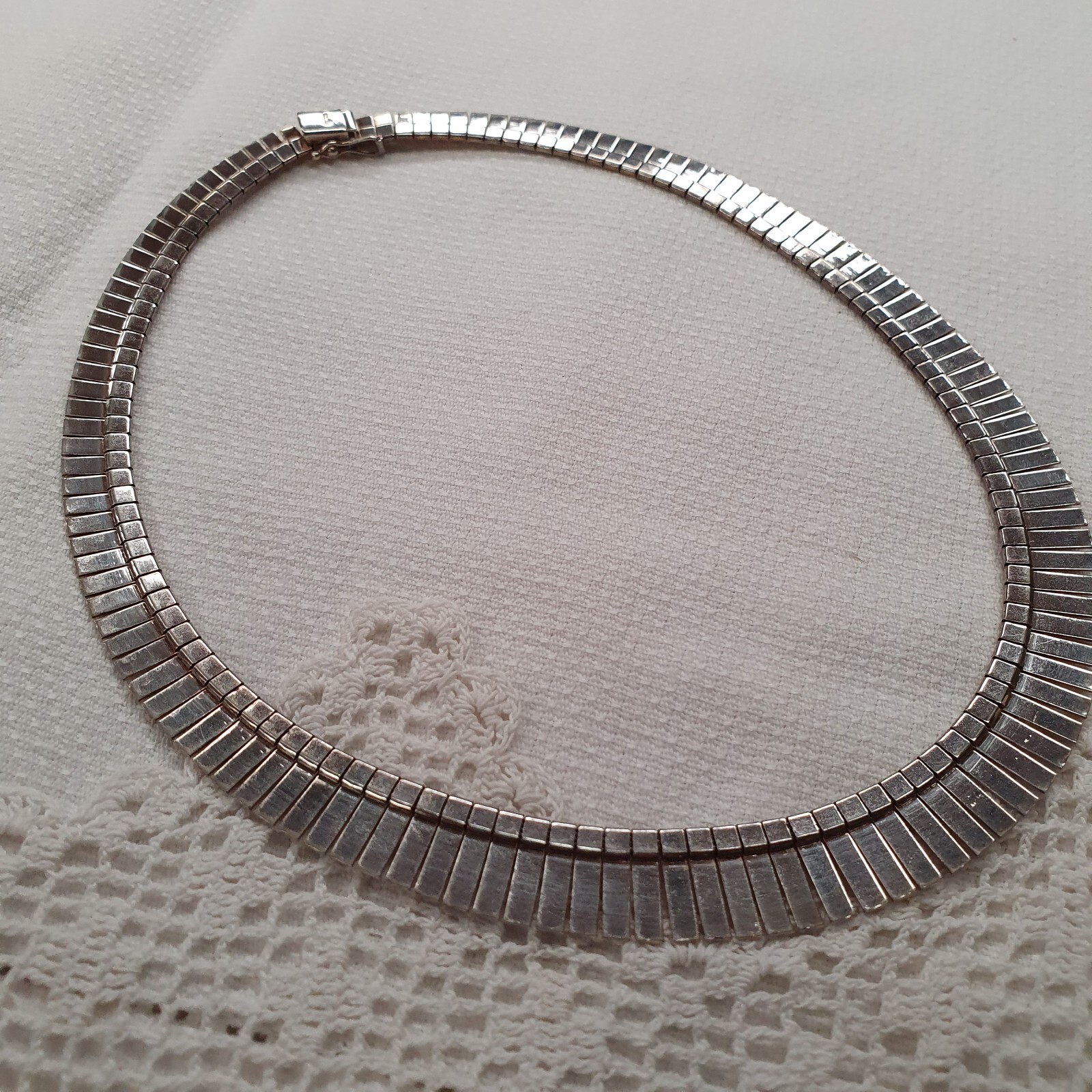 Vintage 3 toned sterling silver, rose and yellow gold plated collar necklace