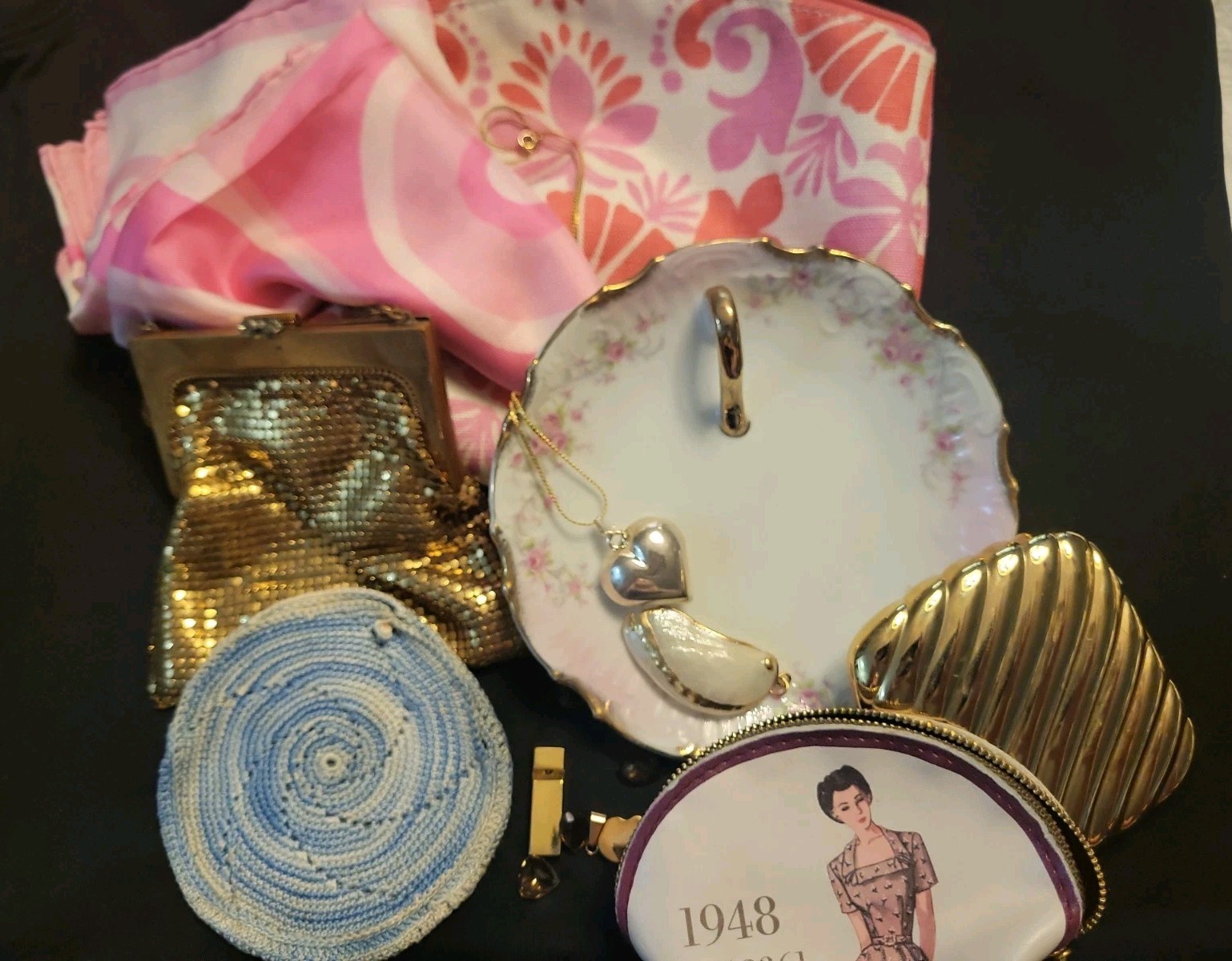 Vintage Now Ladies Mixed Lot Nappy Whiting & Davis Bag Compact Coin Purse More