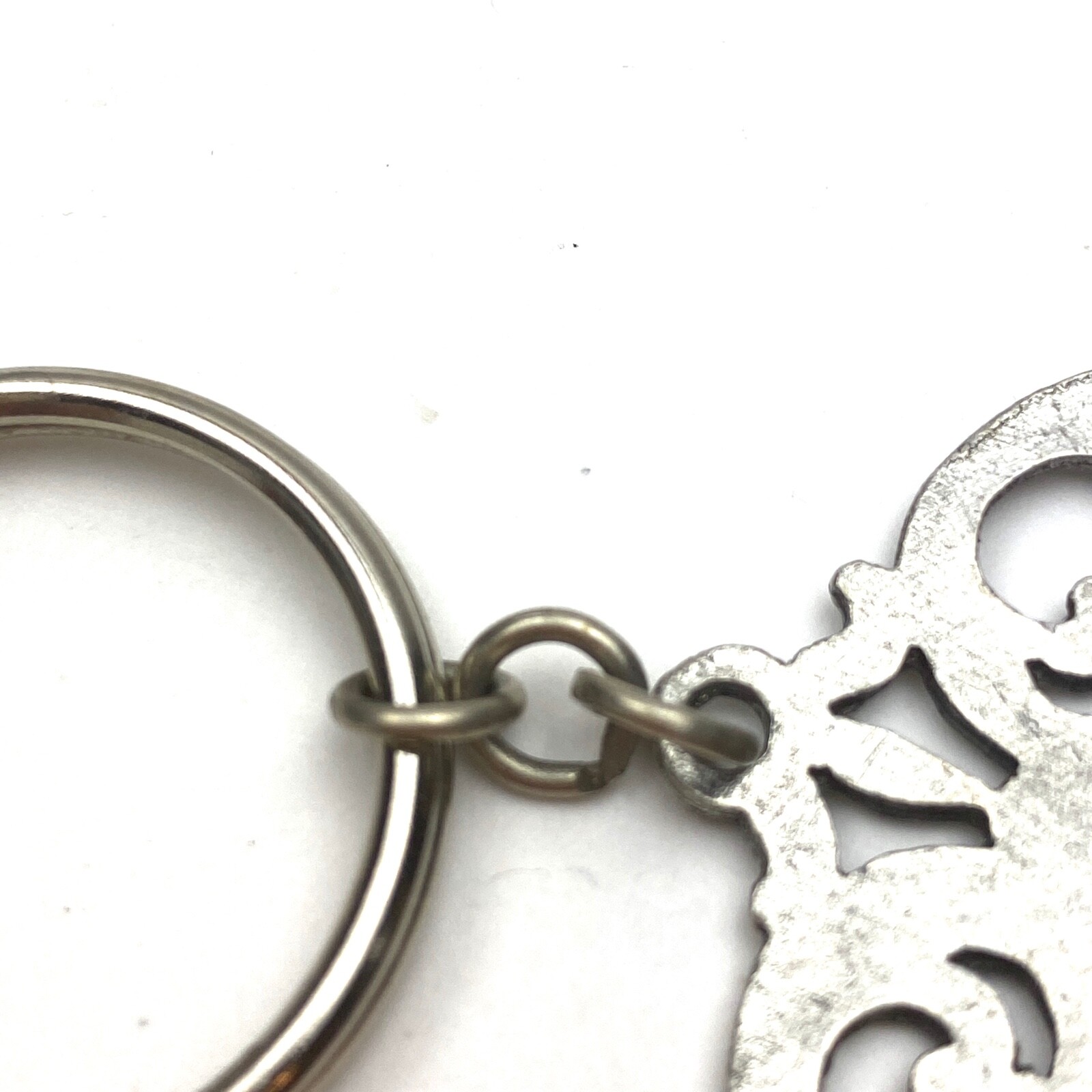 Vintage Pendant Heart or Key Ring 70’s Metzke Carved Out Skandia Pewter Metal