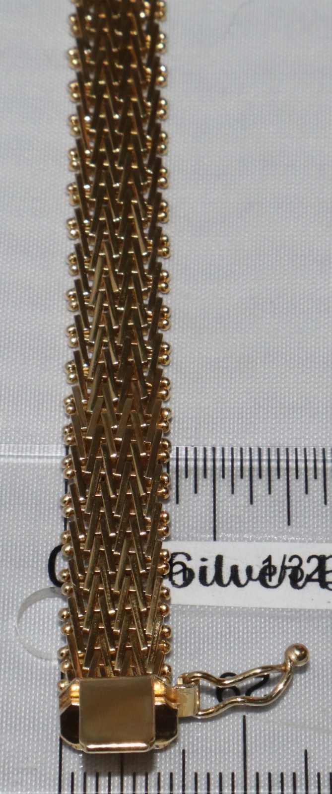 Vintage Sterling Silver Italy Gold Wash or Vermeil? 7 in Mesh Bracelet 18 grams
