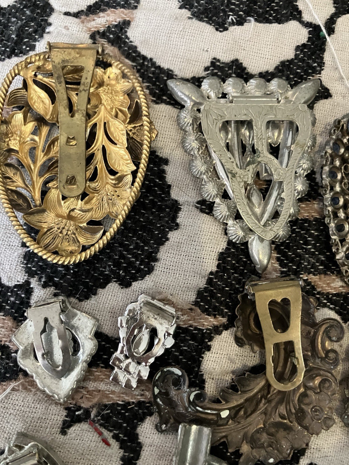 Art Deco Dress Clip Lot 20 1930s Rhinestone Clips Vintage Jewelry Brooch
