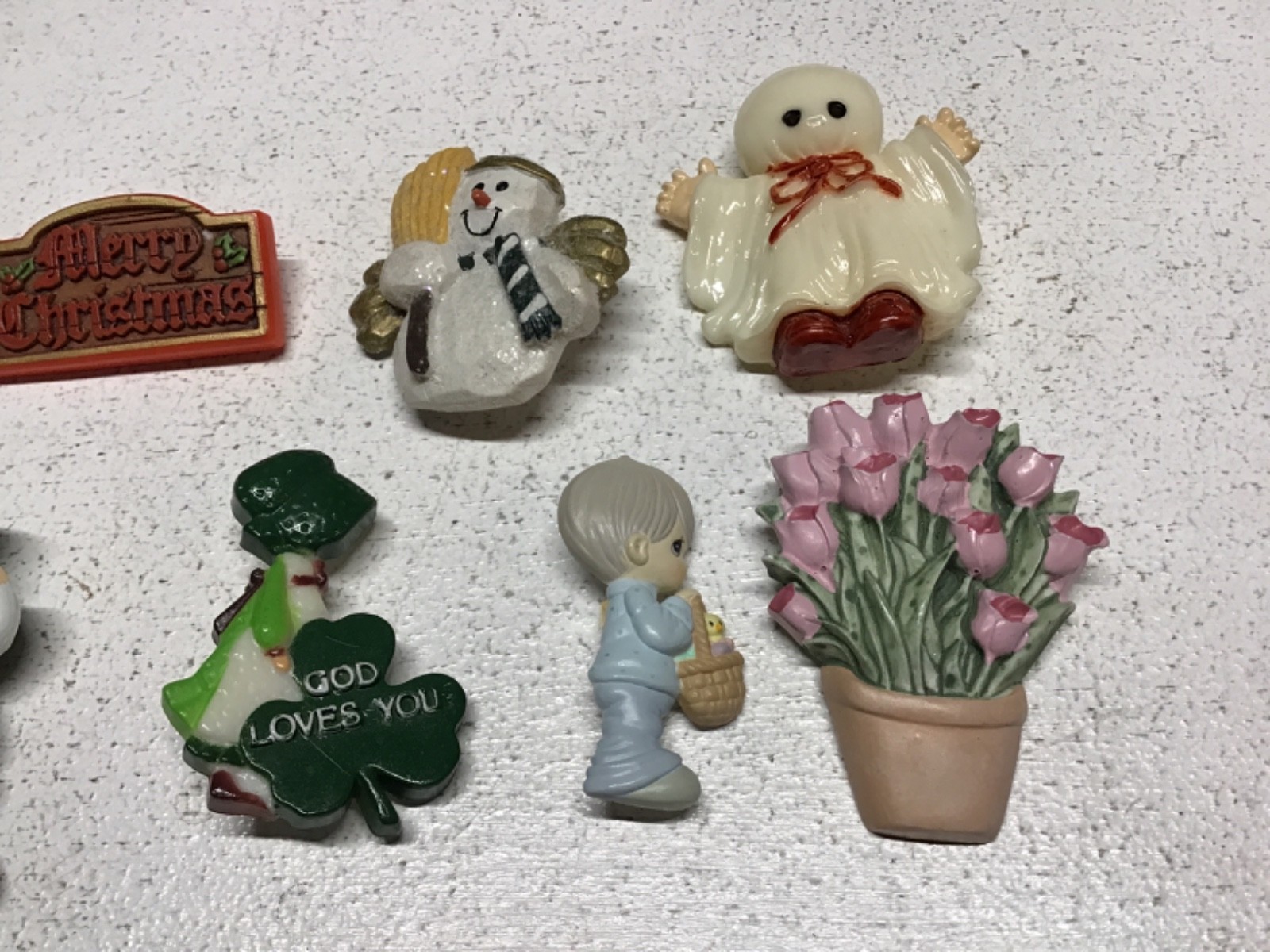 VTG 8 Seasonal Spring Christmas Halloween St Patty Pin Brooch Hallmark Fun World