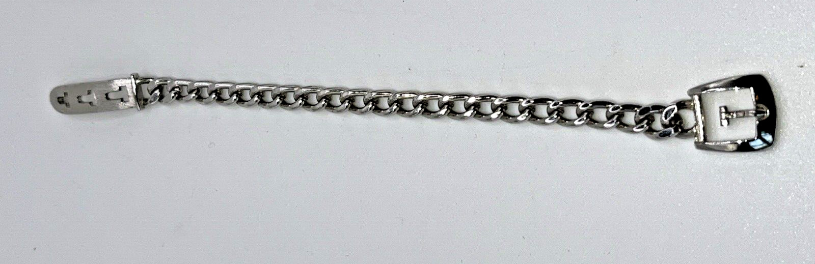 Vintage Avon Belt Buckle Chain Bracelet Silver Tone Adjustable 6062 7.25 in