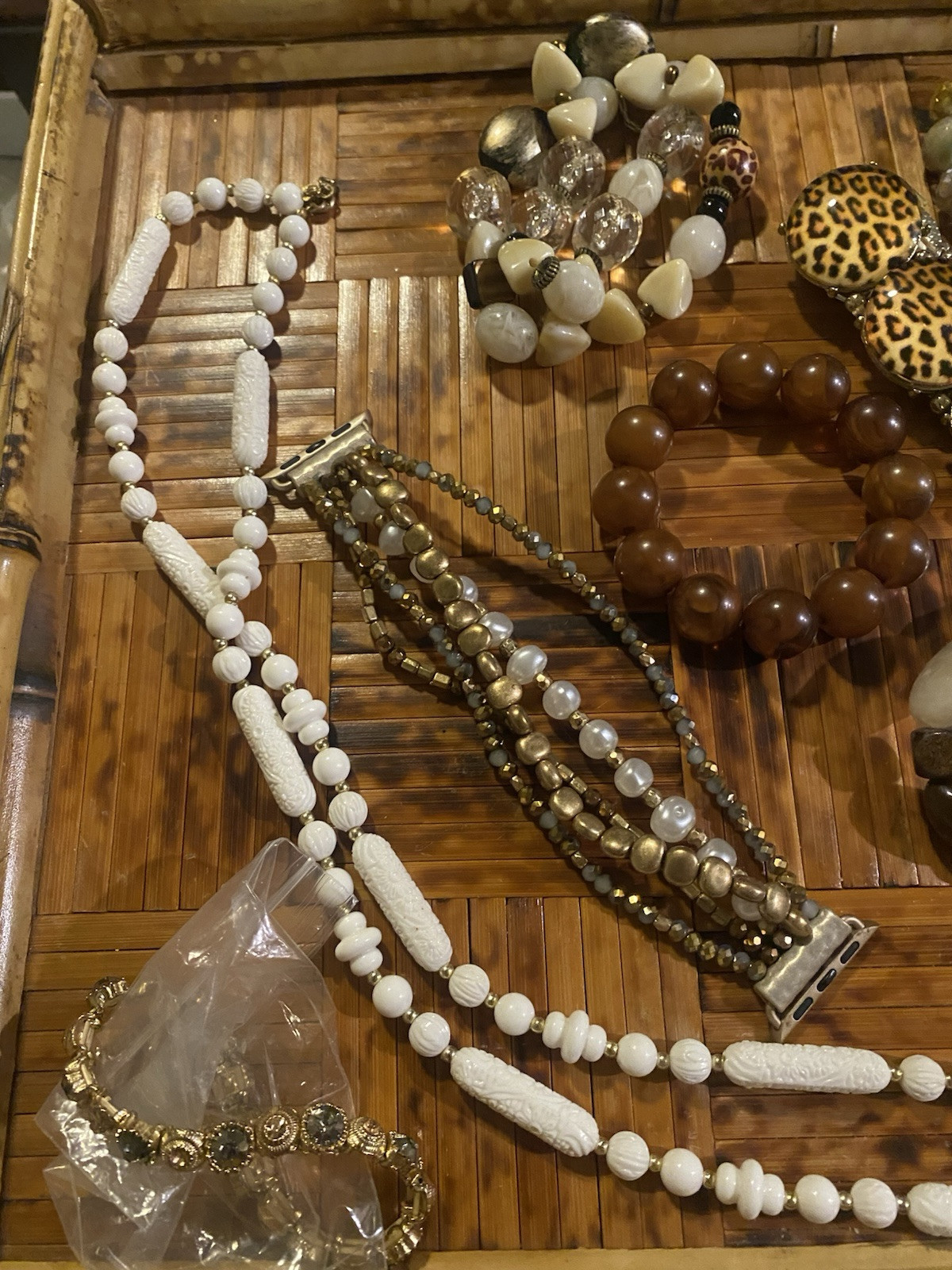 Over One Pound Vintage To Modern Jewelry Lot All Wearable! Neutral And Leopard