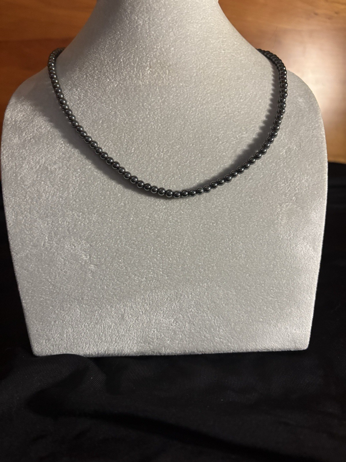 Vintage Metal Beaded Necklace With Fish Hook Clasp