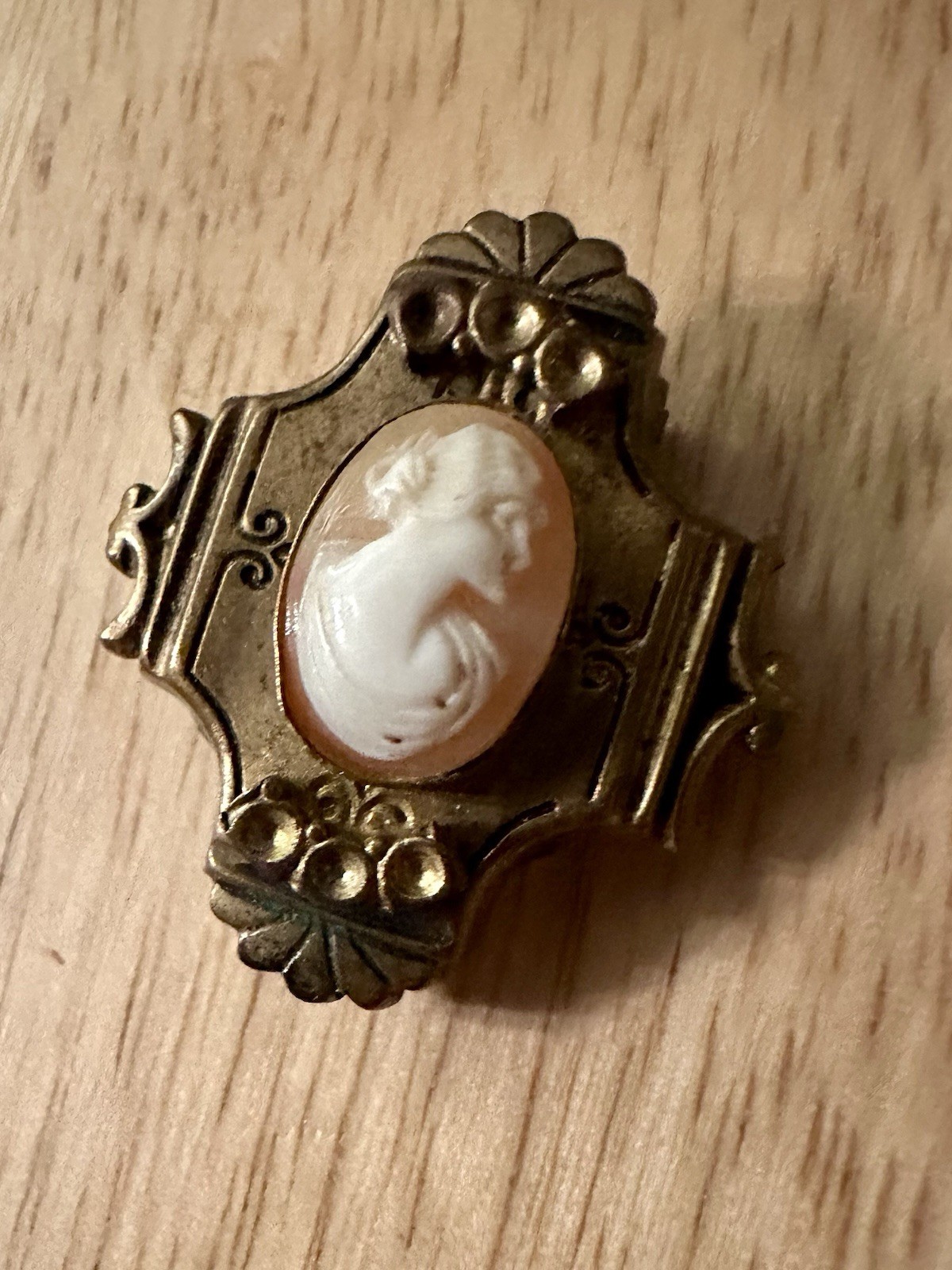 Vintage Small Cameo Dress Clip