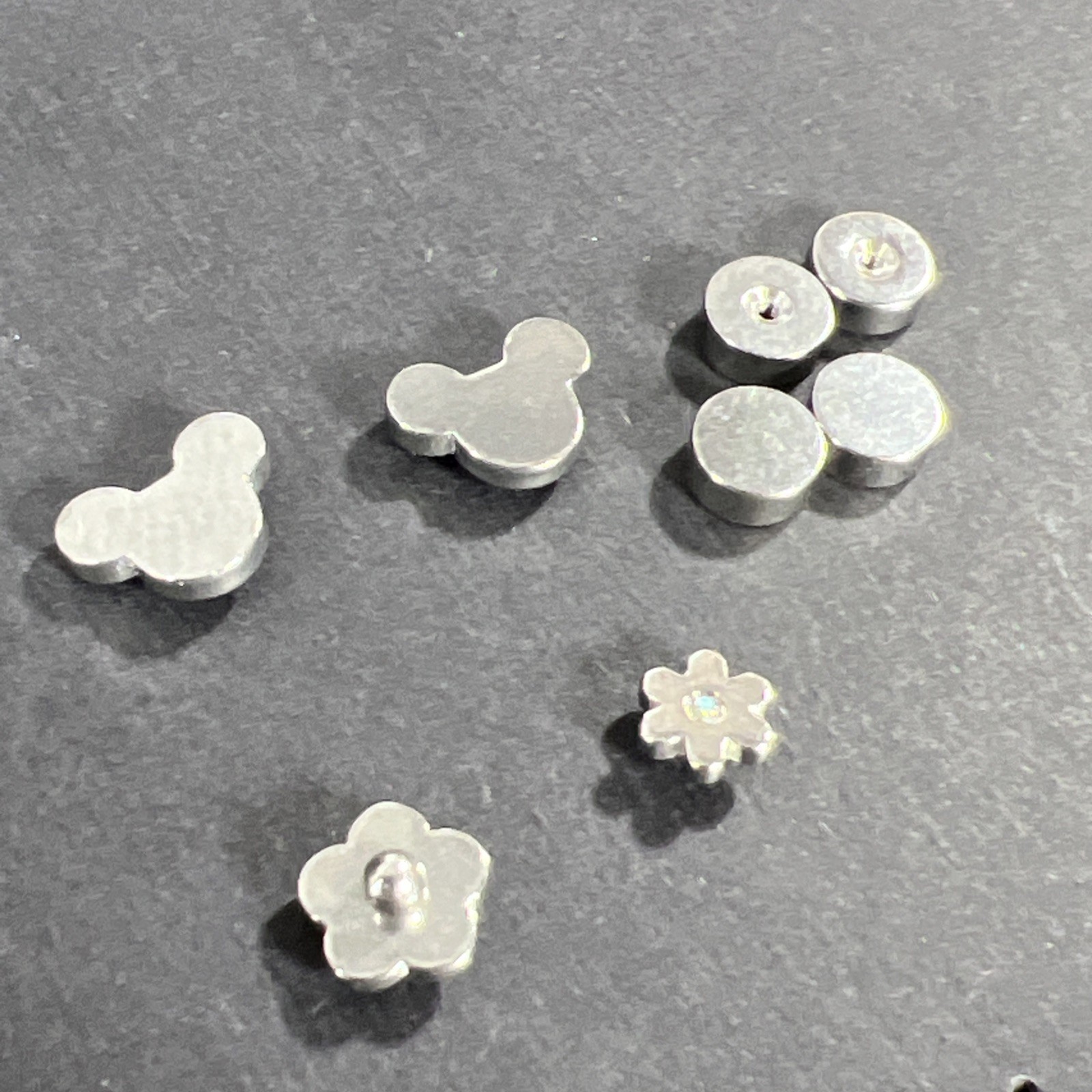 Micky Mouse And Flower Earrings Vintage 2 Screw Back Sets