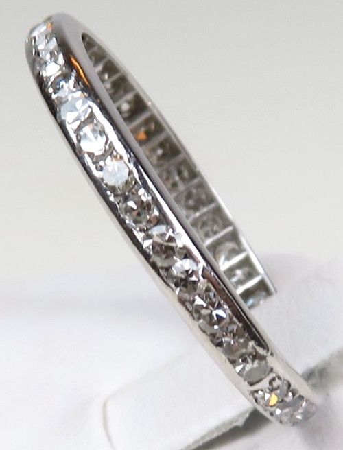 Antique Deco 1920’s Wedding Eternity Platinum Band Ring Size 10 UK-T1/2 EGL USA