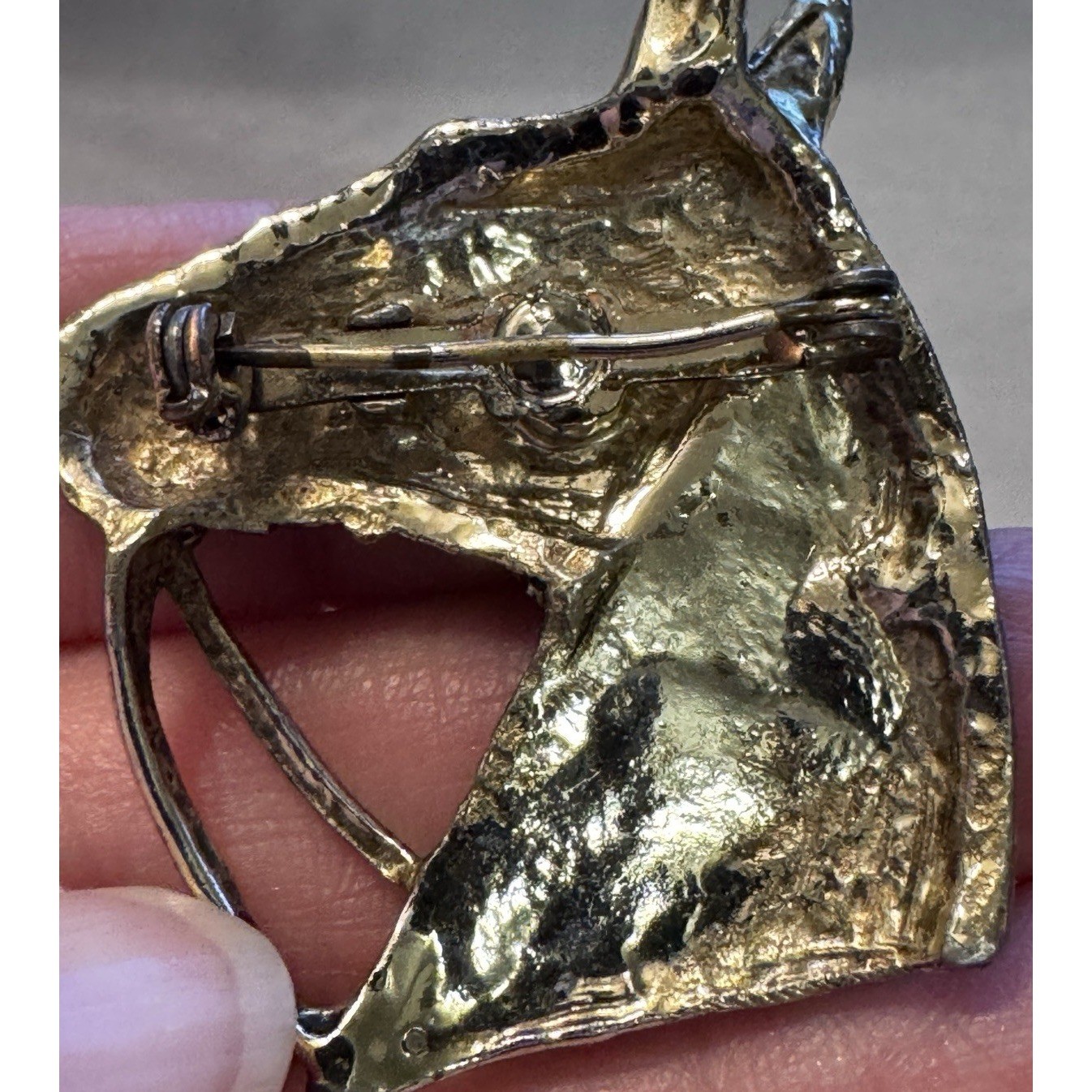 Vintage Equestrian Horse Head Pin Brooch Silver Tone Costume Rodeo Cowgirl